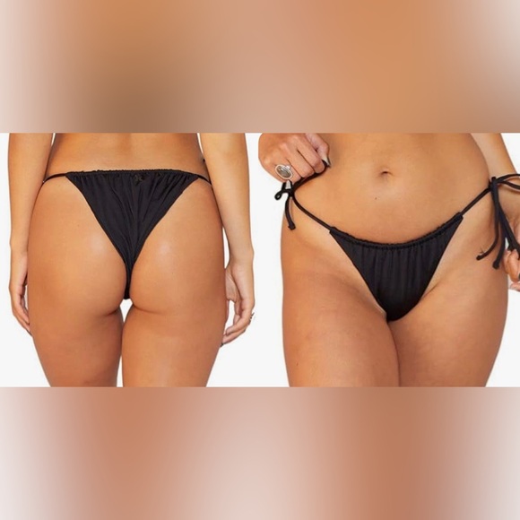 Hurley Bikini Bottom Standard Slider Tie Side Cheeky Women’s M Black EUC - Picture 1 of 12